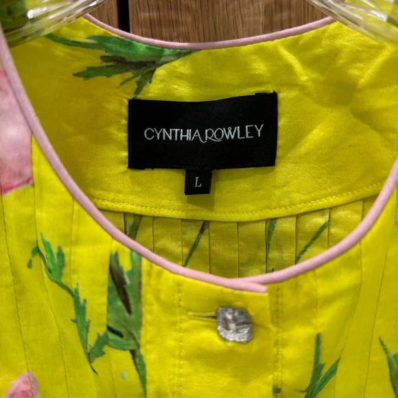 Cynthia Rowley Yellow Pink Maxi Sundress Wedding Guest - Picture 5 of 6